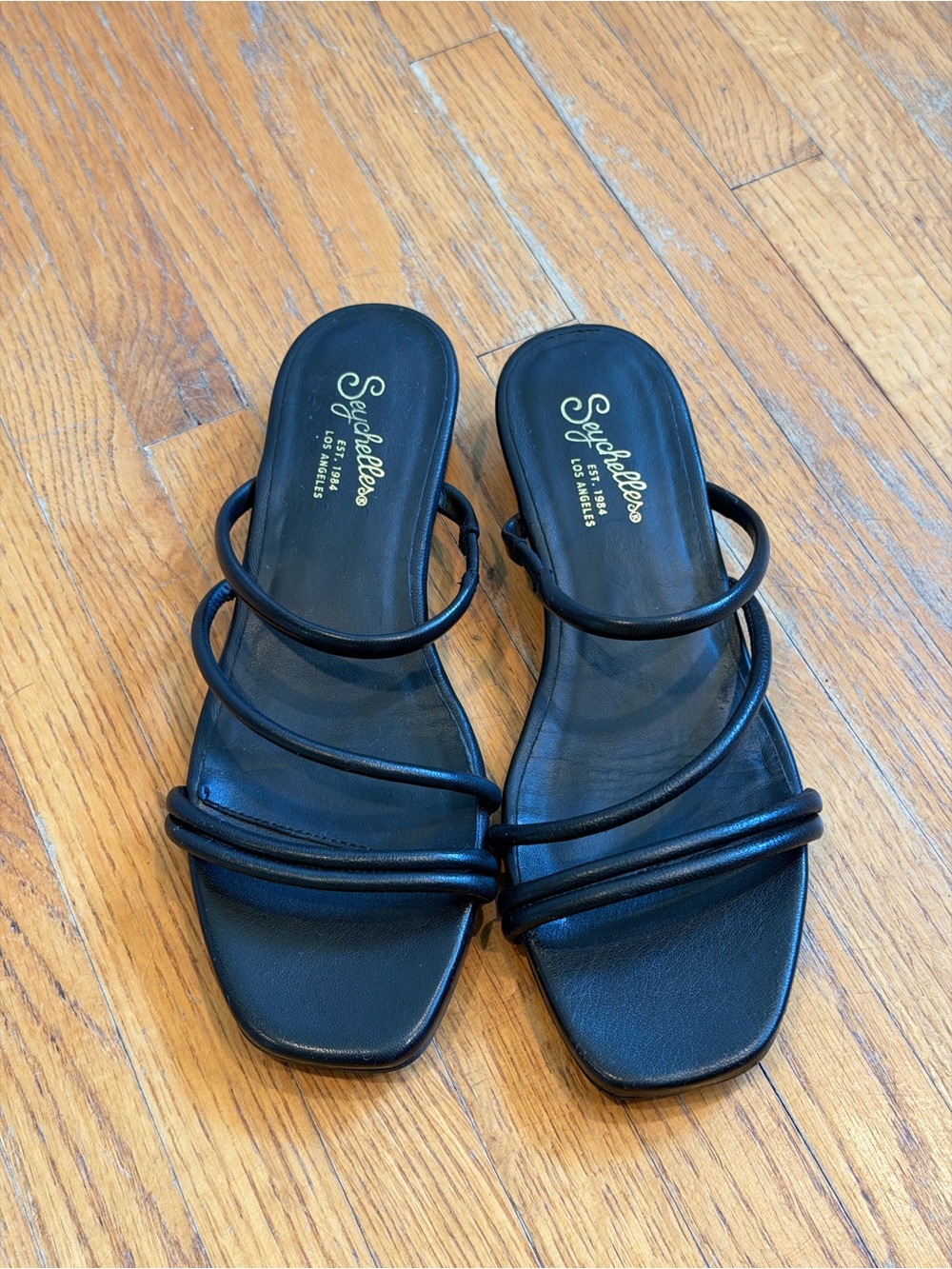 Seychelles Black Multi-Strap Slide Sandals Size 6